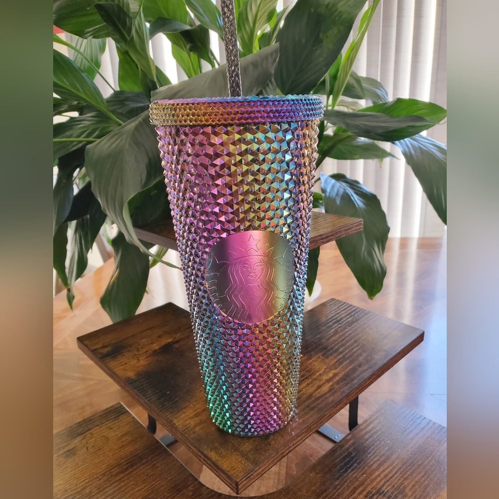 Starbucks Oil Slick Rainbow Iridescent Studded Tumbler 24 oz - Picture 6 of 9